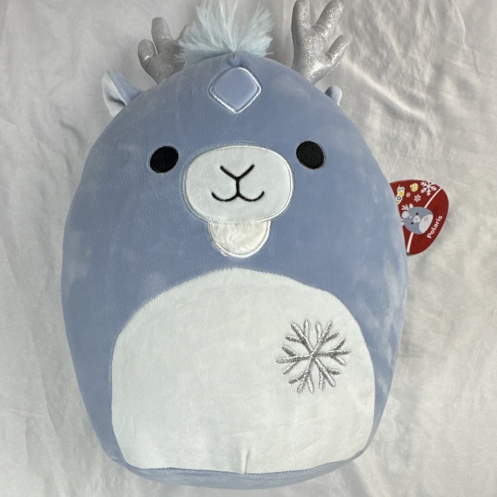 Squishmallows Polaris Blue Reindeer Plush 12 Inch #2947 Holiday Stuffed Animal N